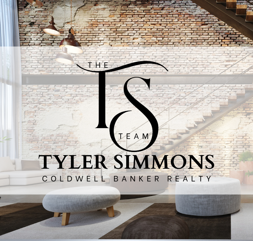 The Tyler Simmons Team Logo Overlayed in a Living Room